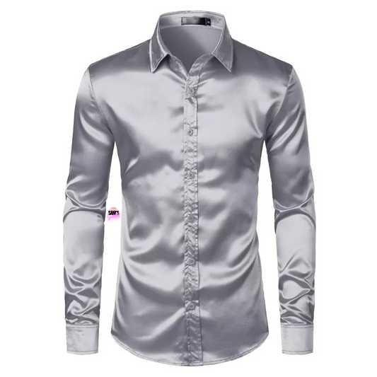 Luxury Silk Satin Dress Shirt