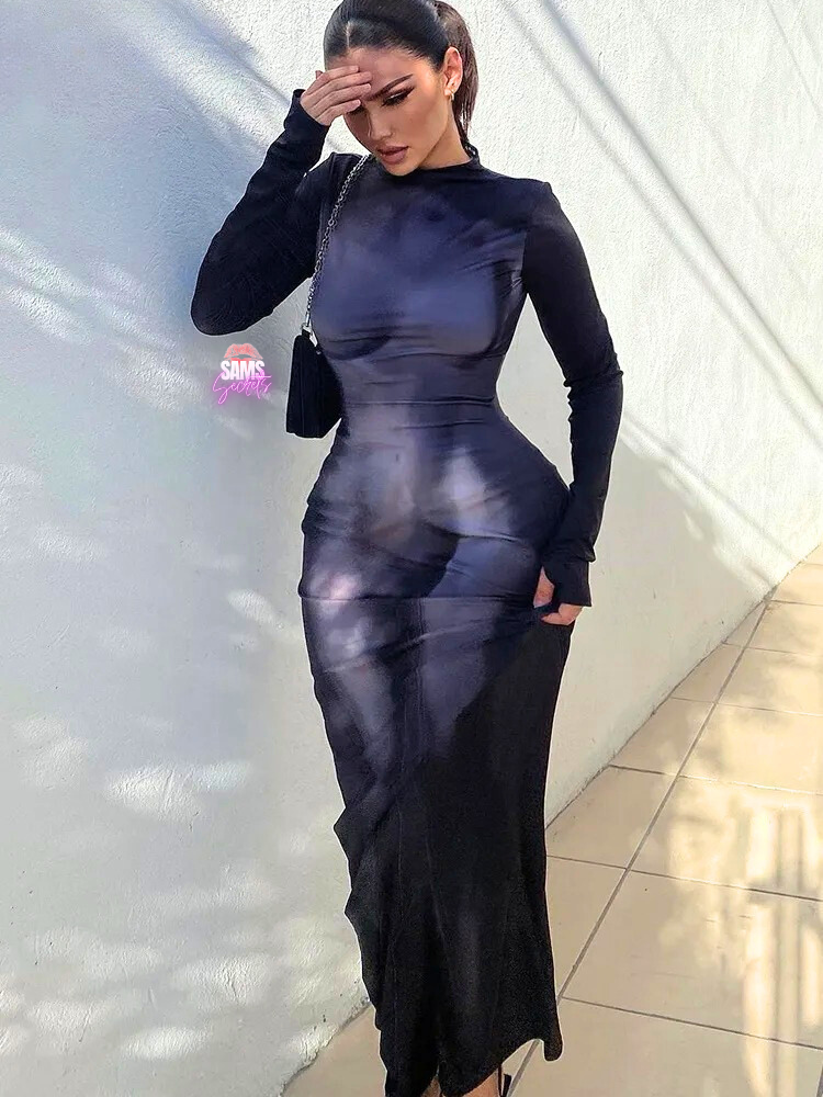 Body Print Maxi Dress
