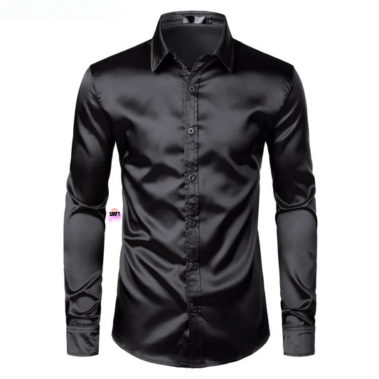 Luxury Silk Satin Dress Shirt